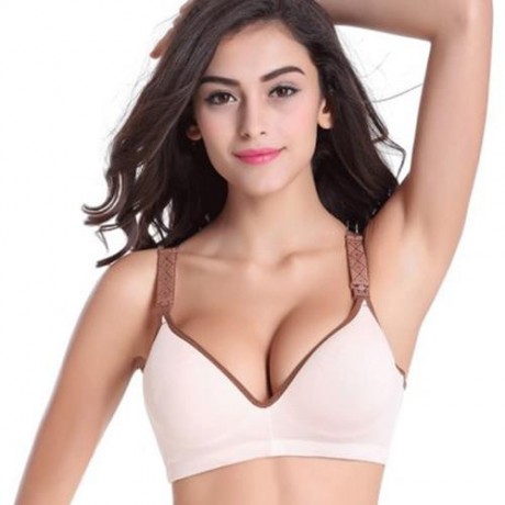 COTTON PURE COLOR BREATHABLE WIRE FREE NURSING BRA FOR PREGNANT WOMEN (#5)