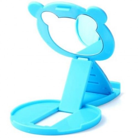 CUTE CARTOON BEAR DESIGN ADJUSTABLE PHONE STAND HOLDER WITH MIRROR - STARRY SKY PATTERN (S