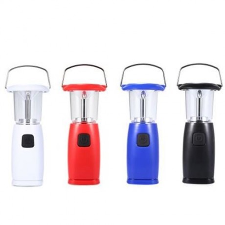 ULTRA BRIGHT 6 LED HAND CRANK DYNAMO SOLAR CAMPING LIGHT LAMP FOR OUTDOOR HOME USE (RED)