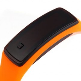 LED DIGITAL BRACELET WATCH SPORT SILICONE STRAP WRISTWATCH FOR MEN WOMEN (ORANGE)