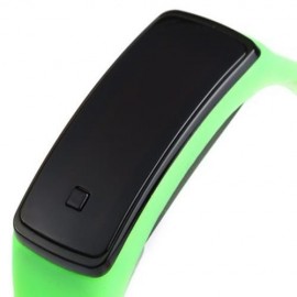 LED DIGITAL BRACELET WATCH SPORT SILICONE STRAP WRISTWATCH FOR MEN WOMEN (GREEN)