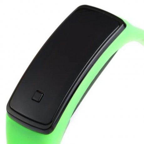 LED DIGITAL BRACELET WATCH SPORT SILICONE STRAP WRISTWATCH FOR MEN WOMEN (GREEN)