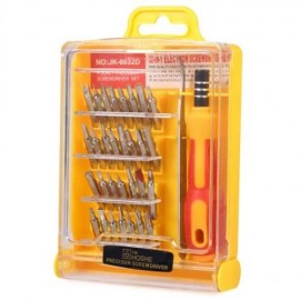 6032 - D 32 IN 1 INTERCHANGEABLE SCREWDRIVER TOOL SET WITH TWEEZER FOR PRECISE REPAIR (YEL