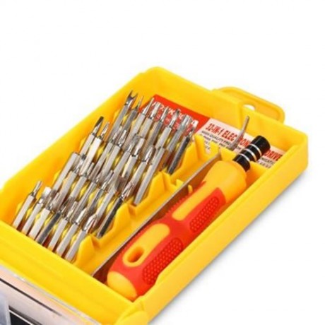 6032 - D 32 IN 1 INTERCHANGEABLE SCREWDRIVER TOOL SET WITH TWEEZER FOR PRECISE REPAIR (YEL