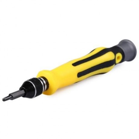 6089A 45 IN 1 INTERCHANGEABLE SCREWDRIVER TOOL SET WITH TWEEZER HARD EXTENSION SHAFT (YELL