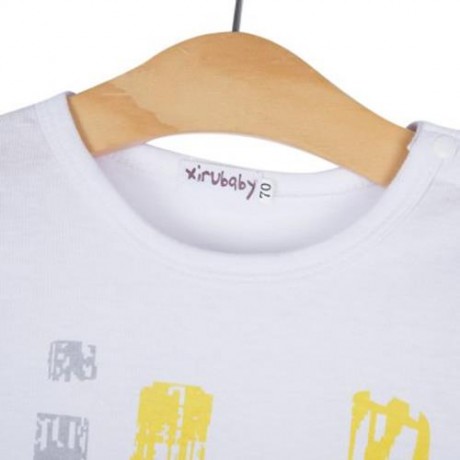 STYLISH ROUND NECK LONG SLEEVE COTTON LETTER PRINT ROMPER FOR BABIES (MILK WHITE)