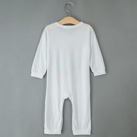 STYLISH ROUND NECK LONG SLEEVE COTTON LETTER PRINT ROMPER FOR BABIES (WHITE)