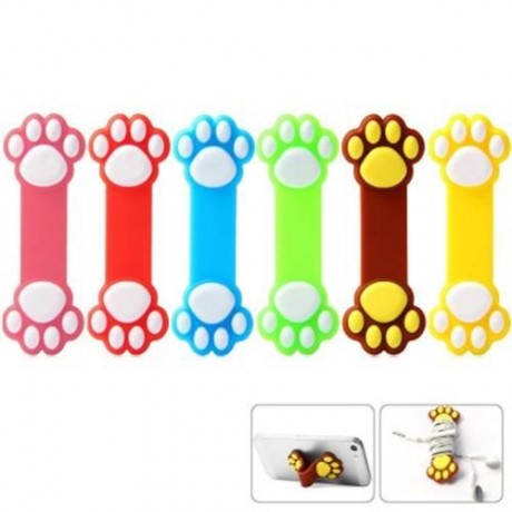 NOVELTY PAW PATTERN SILICONE MATERIAL FLEXIBLE SUCKER STAND HOLDER (PINK)