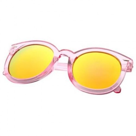 FASHION VINTAGE TRANSPARENT ROUND FRAME COATING WOMEN SUNGLASSES (#4)