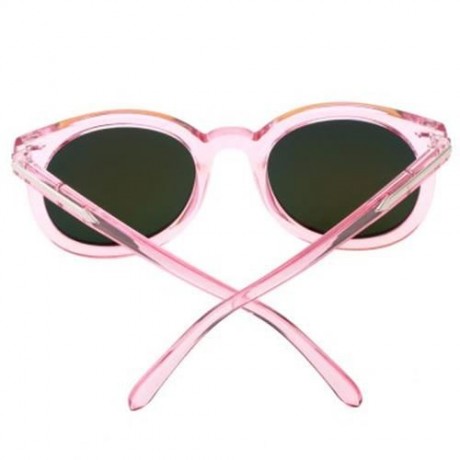 FASHION VINTAGE TRANSPARENT ROUND FRAME COATING WOMEN SUNGLASSES (#4)