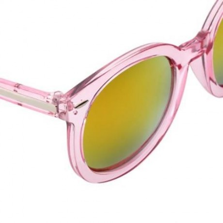 FASHION VINTAGE TRANSPARENT ROUND FRAME COATING WOMEN SUNGLASSES (#4)