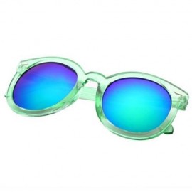 FASHION VINTAGE TRANSPARENT ROUND FRAME COATING WOMEN SUNGLASSES (#3)