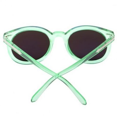 FASHION VINTAGE TRANSPARENT ROUND FRAME COATING WOMEN SUNGLASSES (#3)