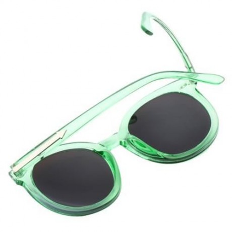 FASHION VINTAGE TRANSPARENT ROUND FRAME COATING WOMEN SUNGLASSES (#3)