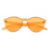 FASHION CLASSIC TRANSPARENT FRAME CIRCLE CANDY COLOR SUNGLASSES ANTI UV400 (ORANGEPINK)