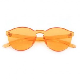 FASHION CLASSIC TRANSPARENT FRAME CIRCLE CANDY COLOR SUNGLASSES ANTI UV400 (ORANGEPINK)