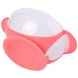 3PCS BRIGHT COLOR BABIES SKIDPROOF BOWL WITH SUCTION CUP ASSIST TEMPERATURE SENSING SPOON 