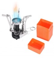 CAMPING GAS BURNER FOLDABLE INTEGRATED STOVE HEAD WITH ADJUSTABLE SWITCH (SILVER WHITE)