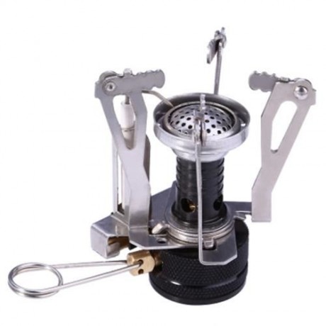 CAMPING GAS BURNER FOLDABLE INTEGRATED STOVE HEAD WITH ADJUSTABLE SWITCH (SILVER WHITE)