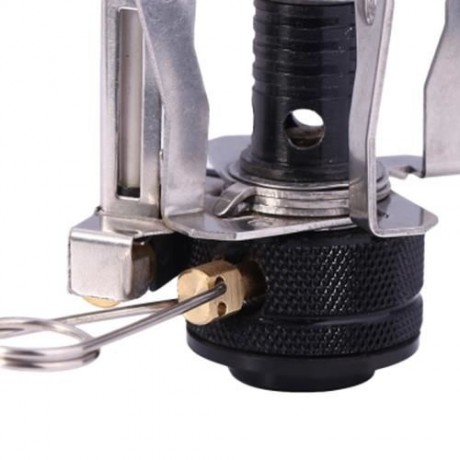 CAMPING GAS BURNER FOLDABLE INTEGRATED STOVE HEAD WITH ADJUSTABLE SWITCH (SILVER WHITE)