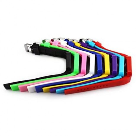 LED TOUCH WATCH RED DIGITAL WRISTWATCH RUBBER WRISTBAND RECTANGLE DIAL (YELLOW)