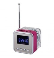 NIZHI TT029  MINI PORTABLE MULTIMEDIA SPEAKER SUPPORT MICRO SD USB FM RADIO (PINK)