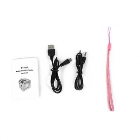 NIZHI TT029  MINI PORTABLE MULTIMEDIA SPEAKER SUPPORT MICRO SD USB FM RADIO (PINK)