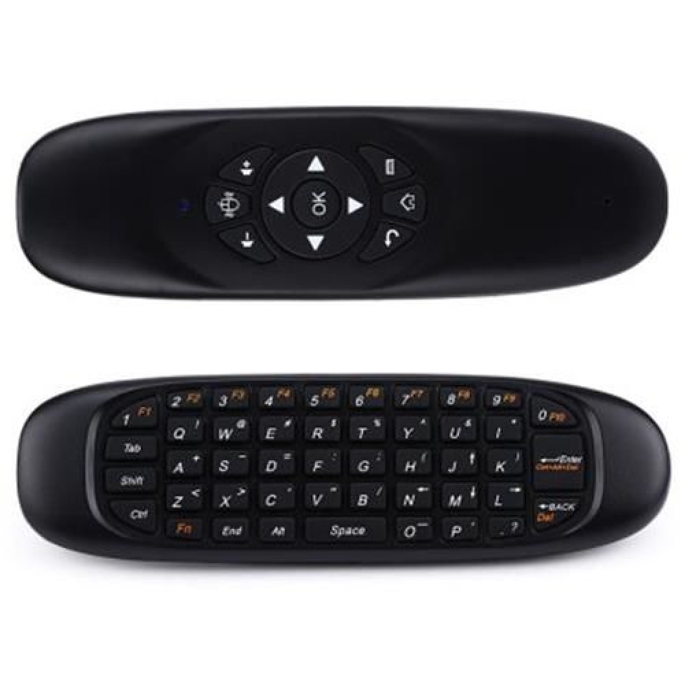 C120 ALL-IN-ONE 2.4GHZ AIR MOUSE QWERTY KEYBOARD REMOTE CONTROLLER WITH NANO USB RECEIVER C120 ALL-IN-ONE 2.4GHZ AIR MOUSE QWERTY KEYBOARD REMOTE CONTROLLER WITH NANO USB RECEIVER