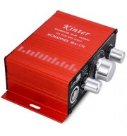 MA - 170 MINI 12V 100W HIFI STEREO AUDIO CAR POWER AMPLIFIER BOOSTER DVD MP3 SPEAKER (RED)