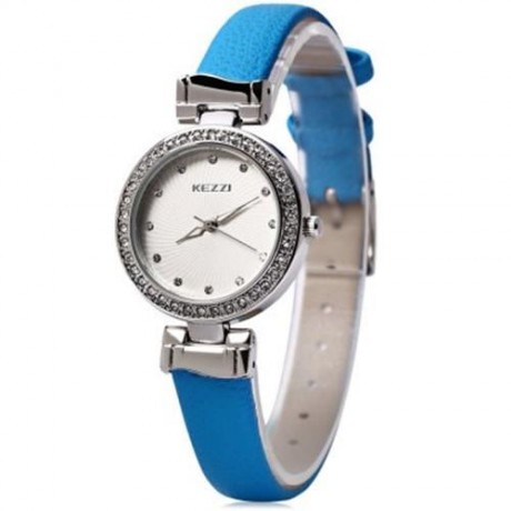 KEZZI KW - 978 WOMEN QUARTZ WATCH FASHION ARTIFICIAL DIAMOND DIAL WRISTWATCH (BLUE)