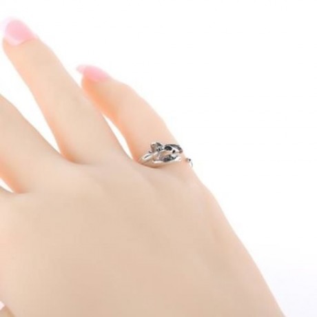 ANIMAL DESIGN ALLOY OPEN RING FOR LADIES (SILVER)