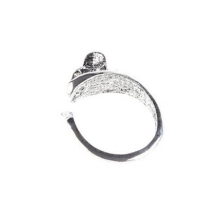 ANIMAL DESIGN ALLOY OPEN RING FOR LADIES (SILVER)