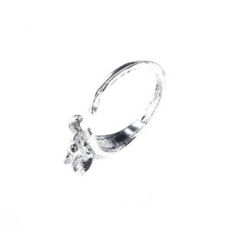 ANIMAL DESIGN ALLOY OPEN RING FOR LADIES (SILVER)