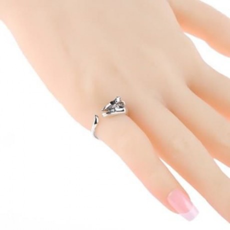 ANIMAL DESIGN ALLOY OPEN RING FOR LADIES (SILVER)