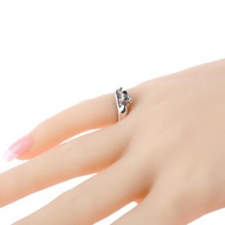 ANIMAL DESIGN ALLOY OPEN RING FOR LADIES (SILVER)