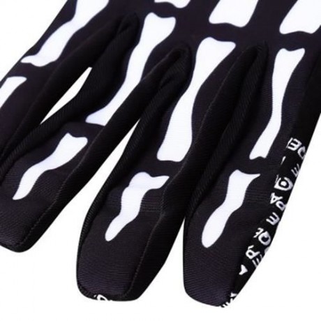 QEPAE WINTER PROTECTION THICKEN LONG FINGERS GOLVES WITH SKULL PATTERN FOR OUTDOOR BIKE RI