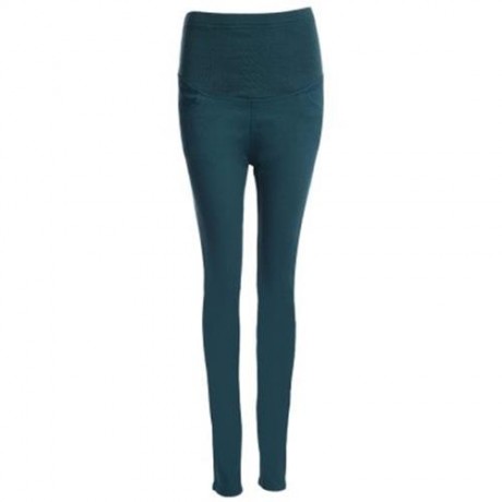 COTTON BLEND PREGNANT WOMEN PANTS (BLACKISH GREEN)