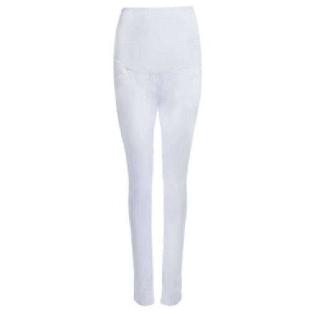 COTTON BLEND PREGNANT WOMEN PANTS (WHITE)