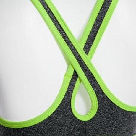 WOMEN FREEDOM YOGA VEST SEAMLESS RACERBACK SPORT BRA (FLUORESCENT YELLOW)