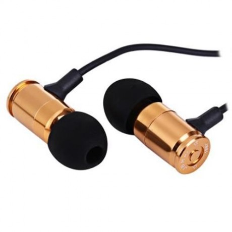 JBM MJ007 SUPER BASS STEREO HEADSETS 3.5MM PLUG BULLET EARPHONES WITH MIC (GOLDEN)