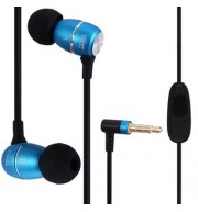 HI-100 SUPER BASS STEREO HEADSETS 3.5MM PLUG EARPHONES WITH MIC (BLUE)