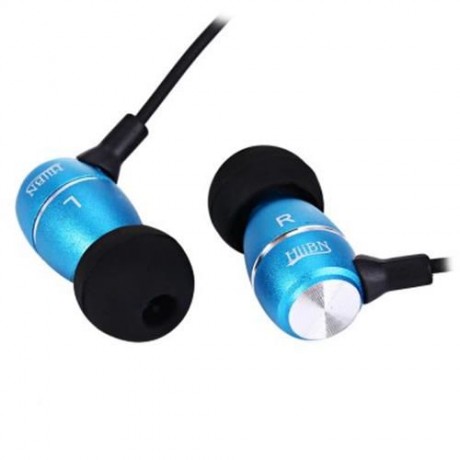 HI-100 SUPER BASS STEREO HEADSETS 3.5MM PLUG EARPHONES WITH MIC (BLUE)