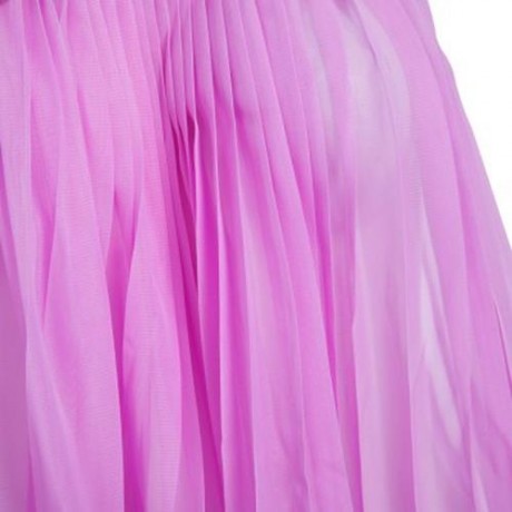 CUTE SOLID COLOR COL CLAUDINE SLEEVELESS SEQUINS CHIFFON RUFFLE DRESS FOR GIRLS (PURPLE)