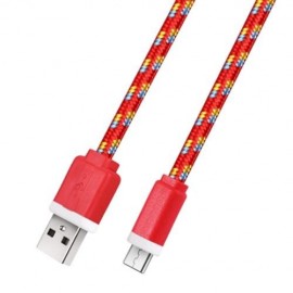 1M TYPE C COLORFUL NYLON BRAIDED TYPE C TRANSFER DATA SYNC CABLE CHARGING CORD LINE (RED)