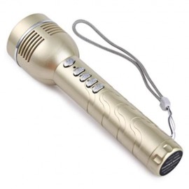 L - 538 MINI MP3 PLAYER 150 LUMENS LED FLASHLIGHT SPEAKER SUPPORT FM RADIO FUNCTION (SILVE