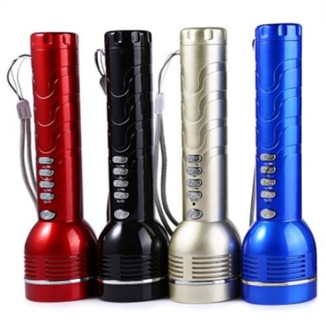 L - 538 MINI MP3 PLAYER 150 LUMENS LED FLASHLIGHT SPEAKER SUPPORT FM RADIO FUNCTION (SILVE