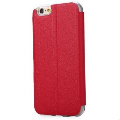 SMART METAL SLIDING ANSWER PHONE COVER MATTE FOLDING LEATHER PROTECTIVE CASE FOR IPHONE 6