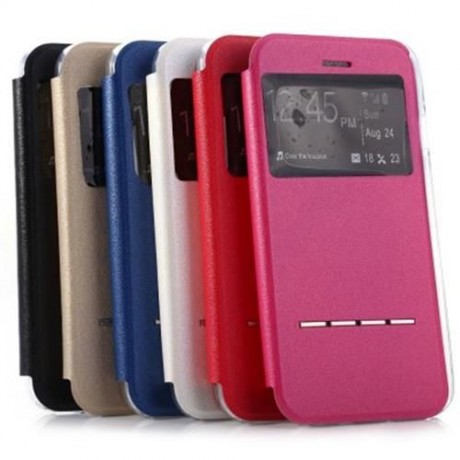 SMART METAL SLIDING ANSWER PHONE COVER MATTE FOLDING LEATHER PROTECTIVE CASE FOR IPHONE 6