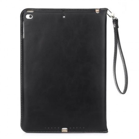 STYLISH LEATHER HOLDER MULTIFUNCTION CARD SLOT CASE WITH LANYARD FOR IPAD AIR (BLACK)