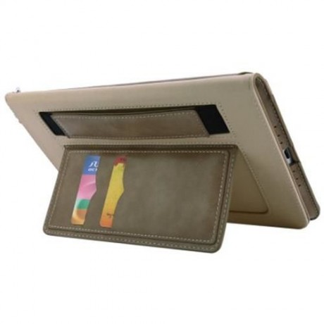 STYLISH LEATHER HOLDER MULTIFUNCTION CARD SLOT CASE WITH LANYARD FOR IPAD AIR (LIGHT COFFE